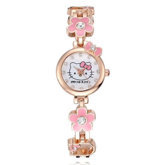 Hello Kitty Watch Quartz Red Flower Chain - Picture 6 of 7